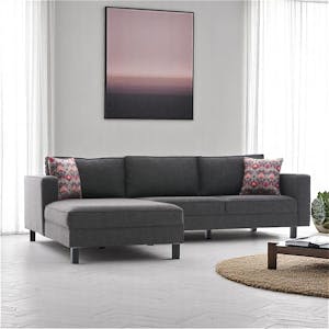 Canapé d'angle anthracite - côté gauche CORTONA